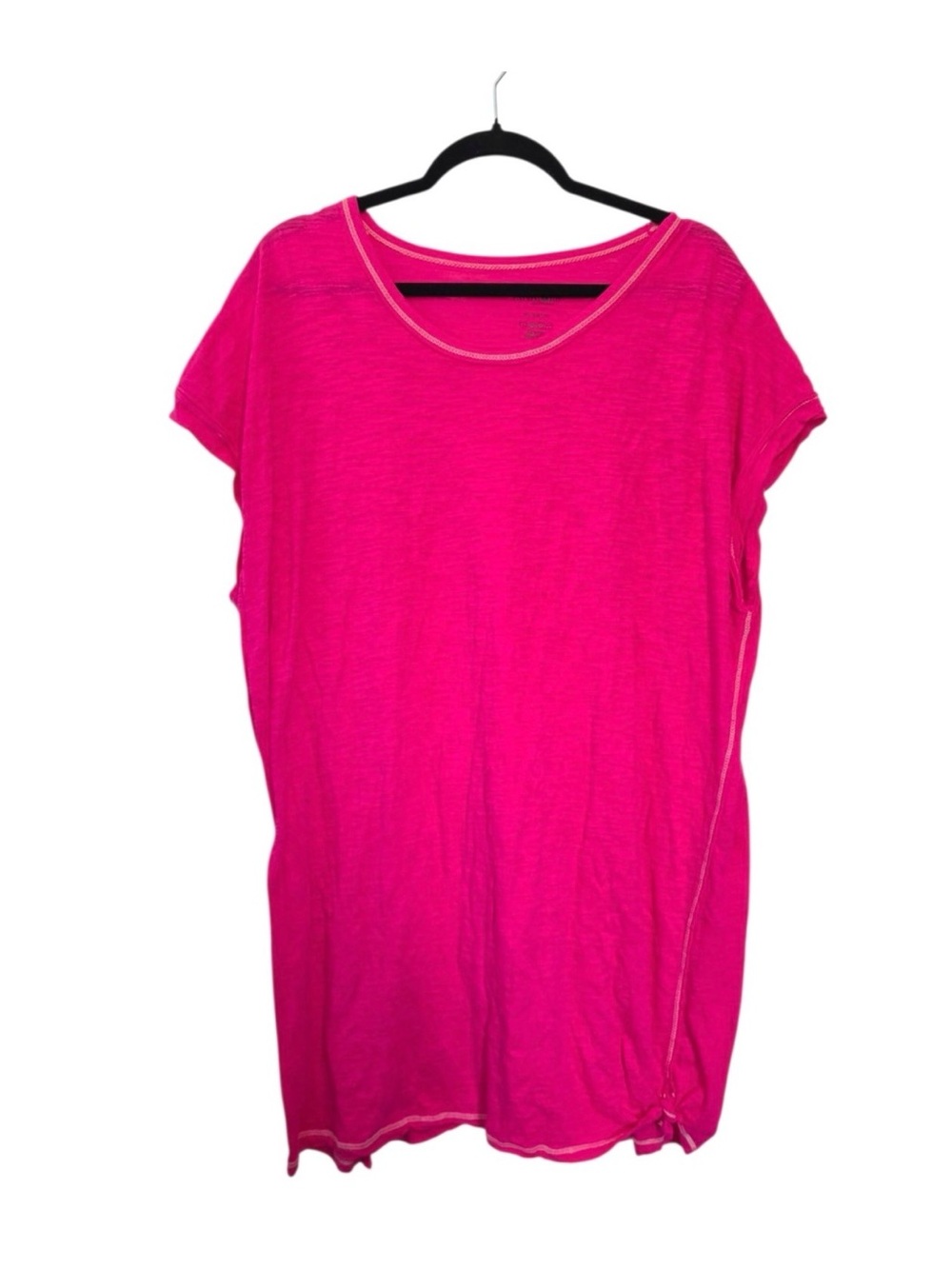 Natural Life Frankie Knit Cotton Tee Mini Dress – Hot Pink XL